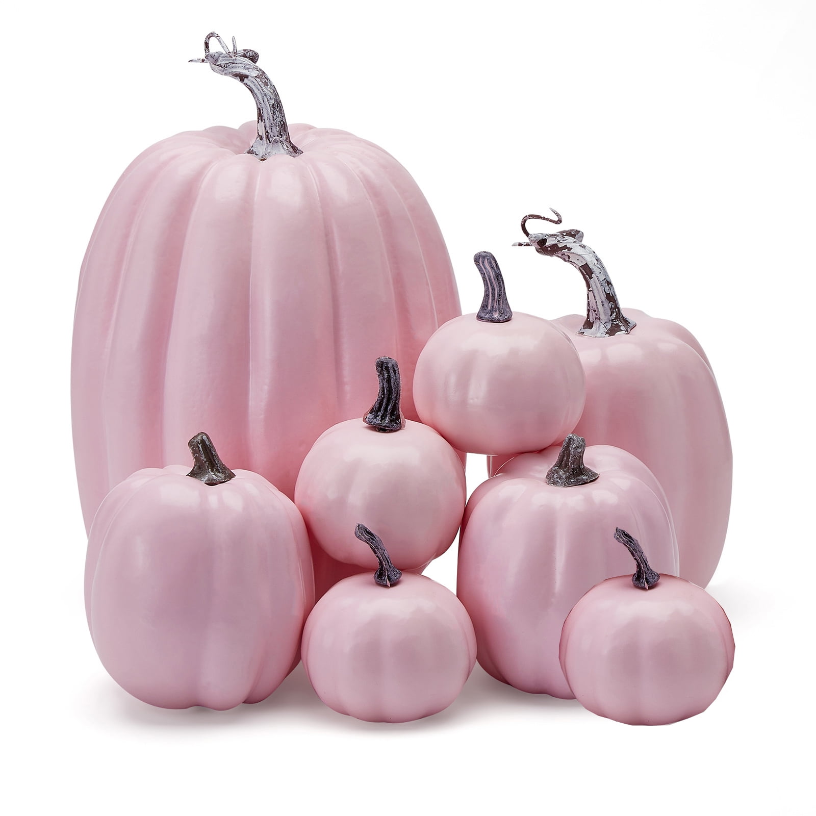 8Pcs Assorted Artificial Pumpkins Rustic Decorative Pumpkins Foam