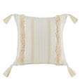 thumbnail image 4 of Phantoscope Boho Woven Tufted with Tassel Series Decorative Throw Pillow Cover, 18" x 18", Cream White Stripe, 1 Pack, 4 of 4