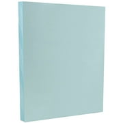 JAM Paper & Envelope Vellum Bristol Cardstock, 8.5 x 11, Blue, 50 per Pack, 67lb