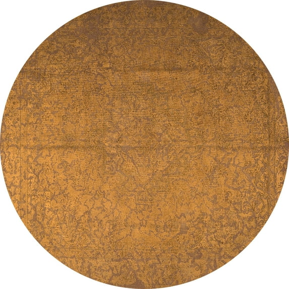 Ahgly Company Indoor Round Persian Orange Bohemian Area Rugs, 4' Round