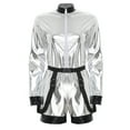 thumbnail image 3 of Alvivi Women's Shiny Astronaut Costume Bodysuit Fancy Dress Shorts Jumpsuit Silver 3XL, 3 of 8