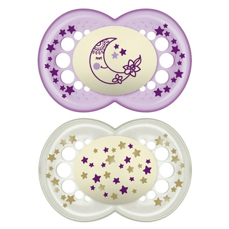 UPC: 0845296021649 | MAM Night Pacifier 6-16 Months Girl 2 pack