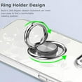 thumbnail image 4 of for iPhone 14 Case with Ring Kickstand Holder Clear Floral Soft TPU Shockproof Protective Phone Case Cover for iPhone 14 [Support Car Mount]-White, 4 of 6