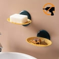 thumbnail image 4 of Paquete de jabonera con desagüe, jabonera de plástico con fuertes ventosas para baño, ducha, esponja de cocina y más (amarillo, blanco, negro) Vhermosa ZYY-2794, 4 of 4