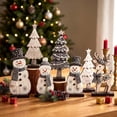 thumbnail image 4 of Darzheoy Christmas Signs, Wooden Set of 7 Snowman Reindeer Decor, Vintage Winter Tabletop Accent, Indoor Christmas Decor for Home Fireplace Mantel Shelf, 4 of 7