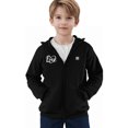 thumbnail image 7 of Kids Heated Hoodie Sweatshirts Boys Girls 5 Heating Zones Zip-Up Fleece Lined Electric Hooded Jackets Cold Weather Black, 7 Y, 7 of 7
