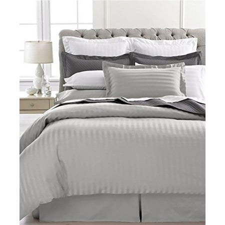 Ultra Soft 1800 Series 3 Pc Striped Duvet Set Full Queen Grey