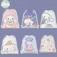 thumbnail image 2 of Cinnamoroll-Bolsa de cosméticos de dibujos animados, bolsa de almacenamiento portátil con cordón, bolsa de regalo, bolsa organizadora, bolsa de aseo con bolsillo de dibujo de tela, 2 of 3