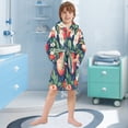 thumbnail image 5 of FORMRS Kids Bathrobe Unisex Hooded Robe Toddler Pajamas Sleepwear, Size 4-6T, Blue Apple Pattern, 5 of 7