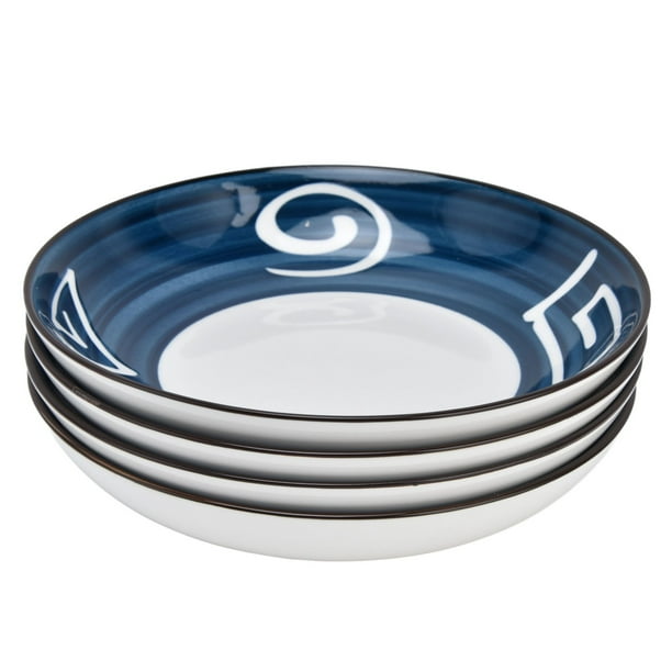 Cuencos para pasta, 4 piezas, cuenco japonés de 7 pulgadas, ensaladera, juego de cuencos japoneses, diseñado con precisión