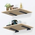 thumbnail image 4 of 6" Black Floating Shelf Bracket - Industrial Hidden Wall Bracket for Kitchen, Bathroom Bookshelves - Heavy Duty, Free Hanging Invisible Support for Shelves & Countertops (Pack of 2), 4 of 7