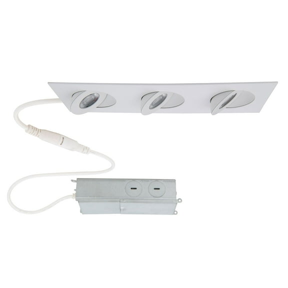 WAC Lighting Lotos 2" 3-Light Square Adjustable Aluminum Recessed Kit in White