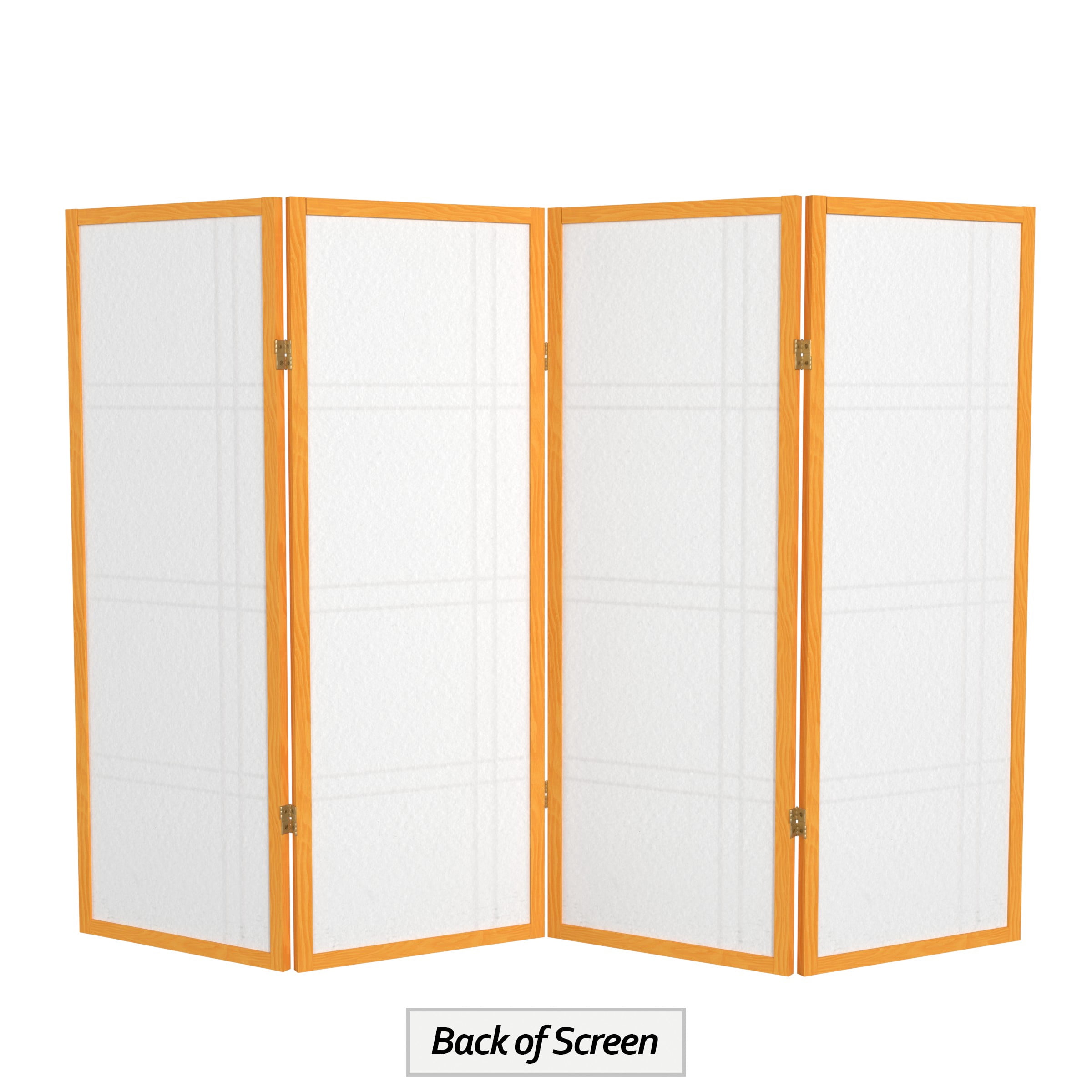 4 ft. Tall Japanese Design Double Cross Lattice Screen - Honey - 4 Panels