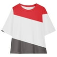 thumbnail image 4 of ZACPNCV Girls Short Sleeve T Shirt with Biker Shorts Set Color Blocked 2 Piece Summer Outfits Red 12-13 Years, 4 of 8