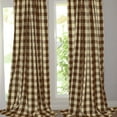 thumbnail image 5 of Poplin Buffalo Checkered Window Curtain 56 Inch Wide Brown and Cream, 5 of 5