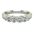 thumbnail image 4 of Weding Band Diamond Rings 5 Stone Anniversary Trellis Style 0.50 CT TW 14K White Gold, 4 of 5