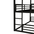 thumbnail image 4 of Generic Twin XL Triple Bunk Bed, 3-Tier Metal Bed Frame with Safety Guardrails, Heavy-Duty Noise-Reduced Design, Space-Saving Structure for Shared Rooms & Dormitories, Black, 4 of 9