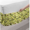 thumbnail image 2 of Avocado Bed Skirt, Cartoon Ripe Avocados in Slices with Seeds Pattern Raw Tropical Fruit, Elastic Bedskirt Dust Ruffle Wrap Around for Bedding Decor, 4 Sizes, Green Pale Green Brown, by Ambesonne, 2 of 2