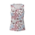 thumbnail image 4 of Xecao Abstract Floral print women's scoop neck, loose-fit workout tank tops for the gym., 4 of 9