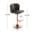 thumbnail image 6 of Sedona House Adjusatble 360° Swivel Barstools Set of 6, Modern PU Upholstered Bar Stools with the whole Back Tufted, for Home Pub, Kitchen Island, Brown, 6 of 9