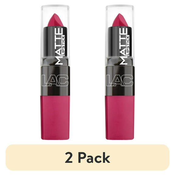 (2 pack) L.A. COLORS Long-Wearing Silky Matte Transfer-Proof Lipstick, Enchanting
