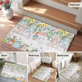 thumbnail image 5 of Entryway Rug 2'x3', Easter Small Rug for Kitchen Bathroom Door Mat Indoor Entrance, Spring Eggs Eucalyptus Leaves Wooden Grain Non-Slip Area Rugs Floor Mats Carpet Front Door Rugs, 5 of 8
