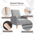 thumbnail image 3 of AFO Mid-Century Modern Fabric Upholstered Accent Chair with Removable Pillow for Living Room, Bedroom, Apartment, Light Grey, 3 of 6
