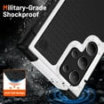 thumbnail image 3 of for Samsung Galaxy S24 Ultra Back Case, Luxury Hybrid TPU + PC Shockproof Protective Slim Fit Lightweight Durable Anti-falling Thin Phone Case Cover for Samsung Galaxy S24 Ultra, White, 3 of 8