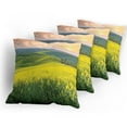 thumbnail image 5 of Ambesonne Nature Throw Pillow Cover 4 Pack, Hills Valley Sunrise, 16", Yellow Green, 5 of 7