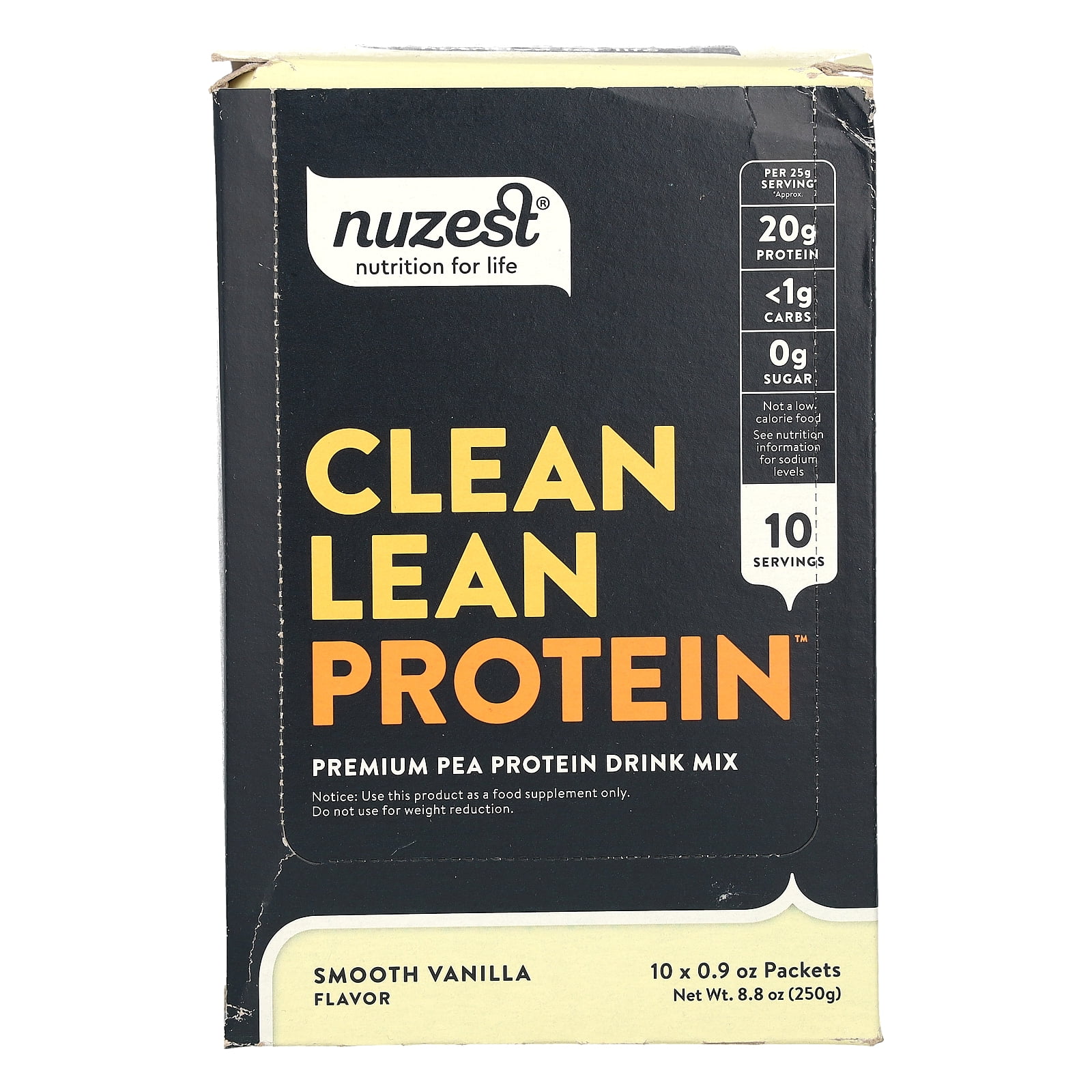 Nuzest Clean Lean Protein, Smooth Vanilla, 10 Packets, 0.9 oz (25 g) Each
