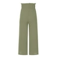 thumbnail image 3 of Amtdh Women's Solid Color Cotton Linen Pants Long Palazzo Pants Lightweight Pants LadyBeach Lounge Trousers Going out Pants Flowy Work Casual Comfy Jogging Army Green XXL, 3 of 5