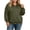 Army Green, variant on Plus Size Full Zip Hoodie for Women Ghalytn Oversized Long Sleeve Jacket - Casual Sweatshirt with Kangaroo Pocket
