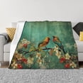 thumbnail image 1 of Fotbe Retro Birds Manta de Franela con Estampado, Manta Ultrasuave para Cama, Sofá, Auto, Hipoalergénica y Antibolitas-80"x60", 1 of 6