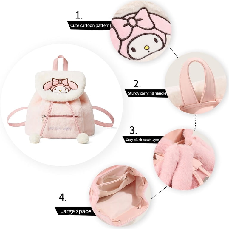 6913 Cartoon Plush Backpack, Soft Fuzzy Cute Bucket Purse, 16 Inch Large Cute Plush Backpack, Soft Fuzzy Cartoon Bucket Purse, 16  main image 4