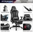 thumbnail image 6 of LUCKLIFE Gaming Chair with Speakers Bluetooth and Footrest in Home PU Leather Office Chair, Gray, 6 of 9