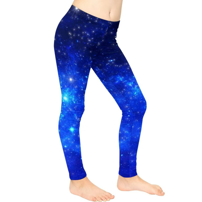 FKELYI Kids Leggings with Universe Space Star Size 6-7 Years Durable  Dancing High Waisted Yoga Pants Breathable School Children Girls Tights 