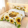 thumbnail image 2 of Erosebridal Watercolor Sunflower Floral King Size Comforter Sets,Vintage Bug Bee Comforters King Size,Cream Yellow,Polkadot Reversible,3-Piece,1 Comforter and 2 Pillowcases, 2 of 7