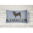 thumbnail image 2 of Carolines Treasures BB8326PW1216 Tibetan Mastiff Welcome Canvas Fabric Decorative Pillow, Blue, 12H x16W, multicolor, 2 of 3