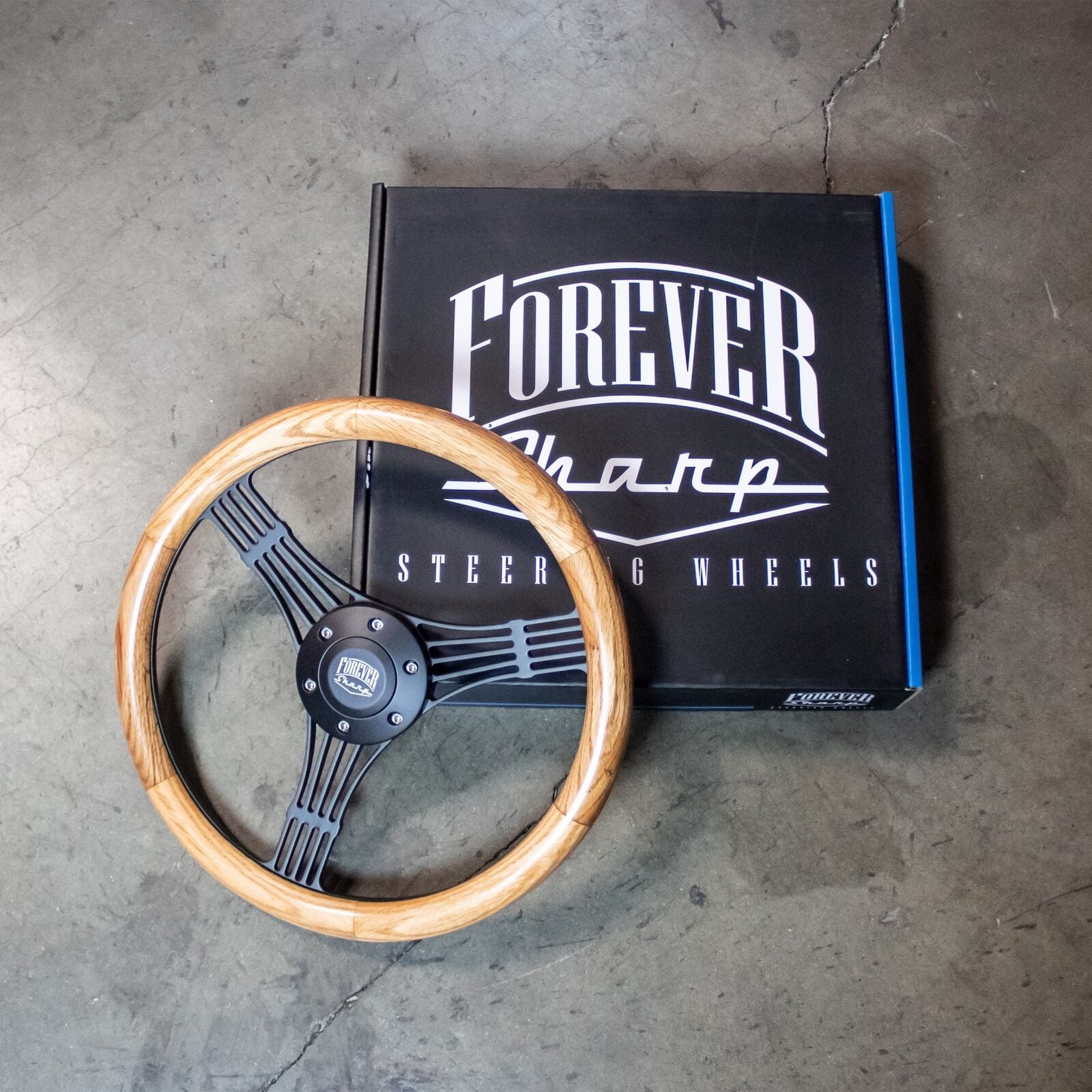 14" Banjo Style Oak Wrap Steering Wheel 6Hole Horn Button" Walmart