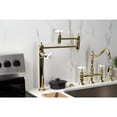 thumbnail image 3 of Kingston Brass KS3702PX Restoration Deck Mount Pot Filler Faucet, Polished Brass, 3 of 8