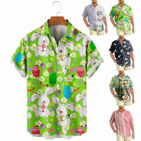 

Easter Men Dad Short Sleeve Polo Shirts with Breast Pocket Slim-Fit Costume For Men