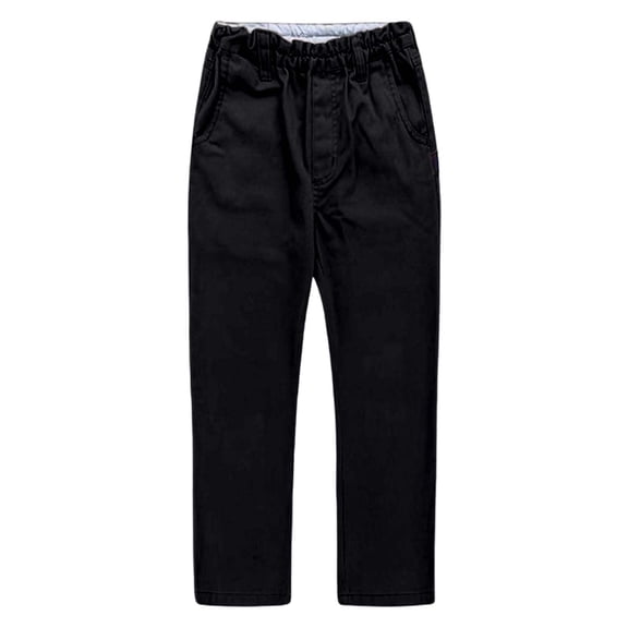 Nafuu Boys Pants Solid Color British Khaki School For Straight Leg Dress Chino Kids Casual Formal Academic Style Comfort Home Boys Trousers,Black,3-4 Years