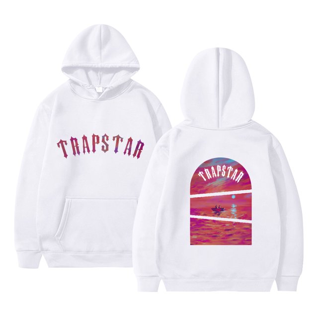 Hauts pour Femmes Trapstar Chandails à Capuche pour Femmes Manches Longues Chandails Graphiques Amples Trapstar Chandails de Rue Hip-hop Chandails à Enfiler Chemises pour Femmes (Blanc, m)