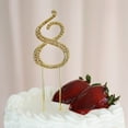 thumbnail image 2 of BalsaCircle Number 8 Cake Topper 2.5" Gold Rhinestone Personalized Wedding Party Monogram Decorations, 2 of 4
