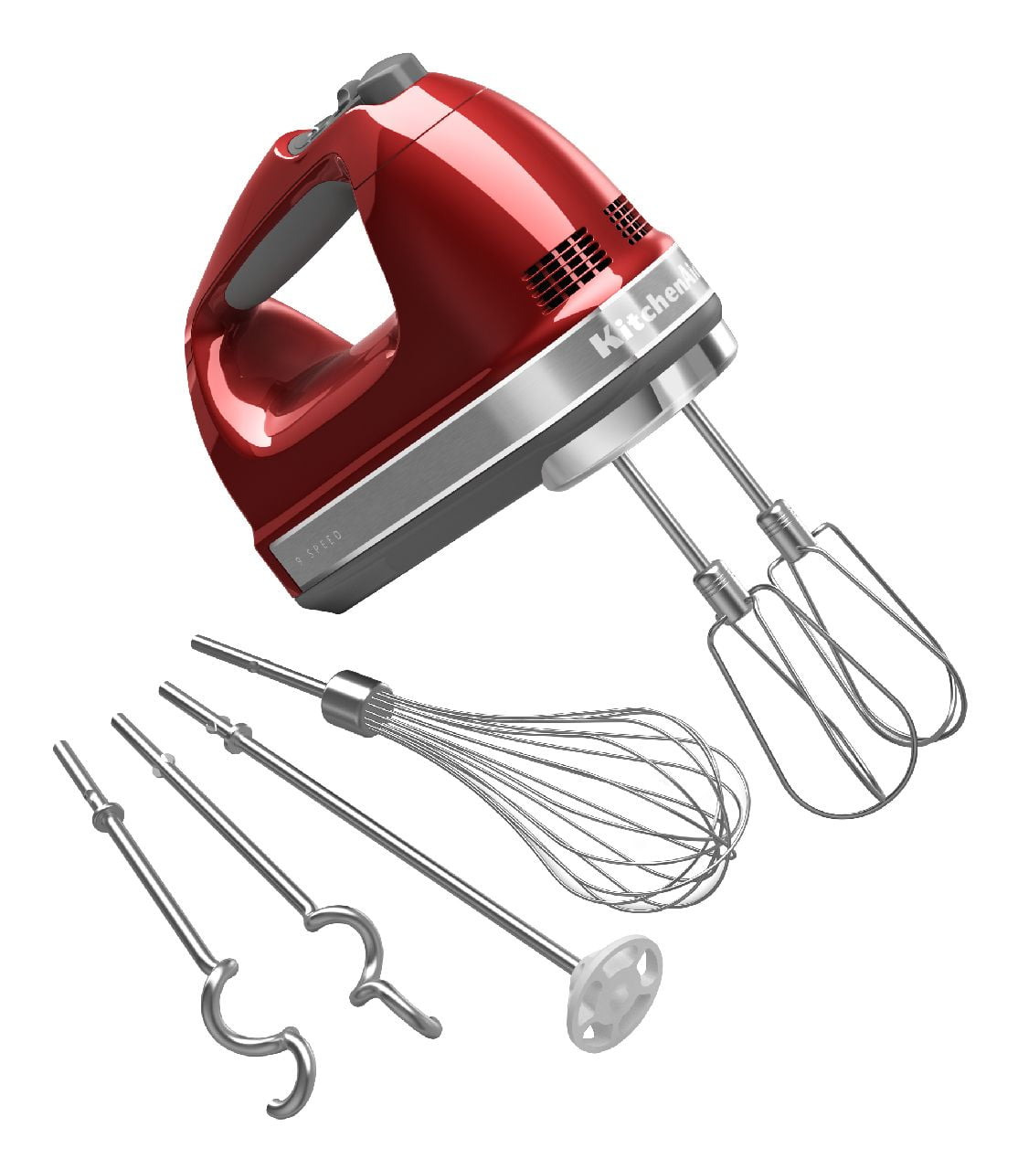 KitchenAid KHM926CA 9-Speed Hand Mixer, Candy Apple Red