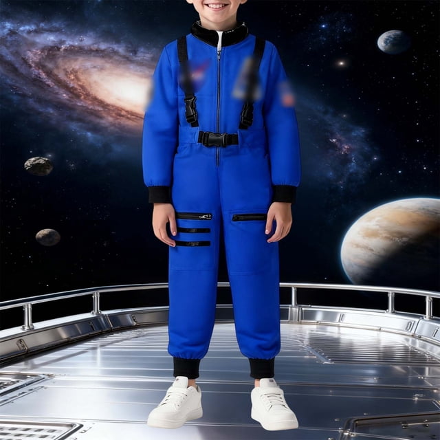 Combinaison d'Astronaute pour Garçons Aventure Spatiale pour Fête d'Halloween Jeu de Simulation