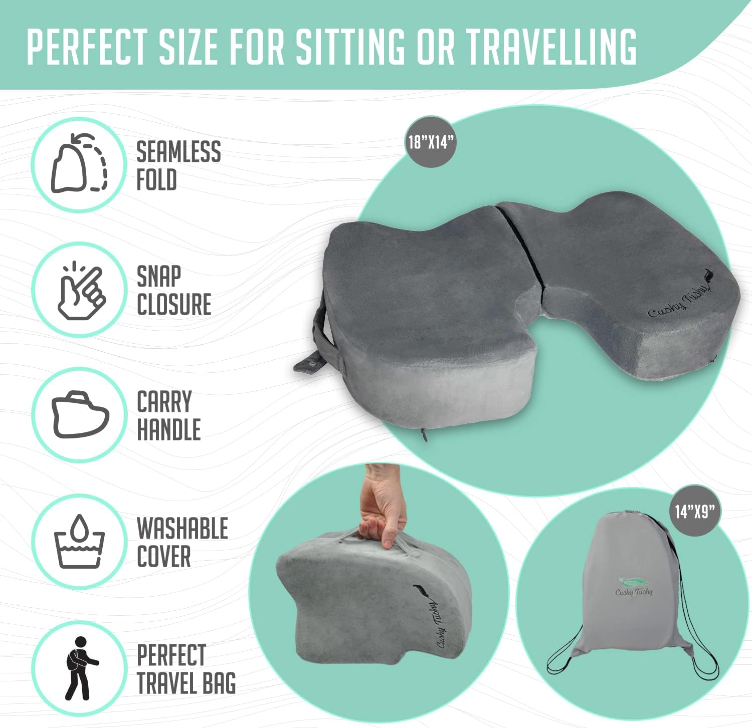 Premium Foldable Travel Seat Cushion for Relief of Lower Back Sciatic and Tailbone Pain for Home Office Use Perfect for Travel or Driving Coccyx Seat Cushion Walmart