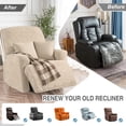 thumbnail image 3 of AuraLane Recliner Chair Cover, 3 Piece Stretchable Slipcover with Storage Pockets, Anti-Slip Furniture Protector for Kids & Pets(1 Seater,Only Cover), 3 of 5
