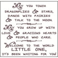 thumbnail image 2 of Dragonflies Stars Welcome Little One Nursery Wall Decal Sticker, 23x22-Inch, Chocolate Brown, 2 of 3