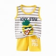 thumbnail image 4 of KPOPLK Baby Boy Clothes Toddler Summer Outfit Sleeveless T-Shirt Tee Tops + Shorts 6 12 18 24 Months 2T 3T Clothing Set Size 3-4 Years,Yellow, 4 of 4